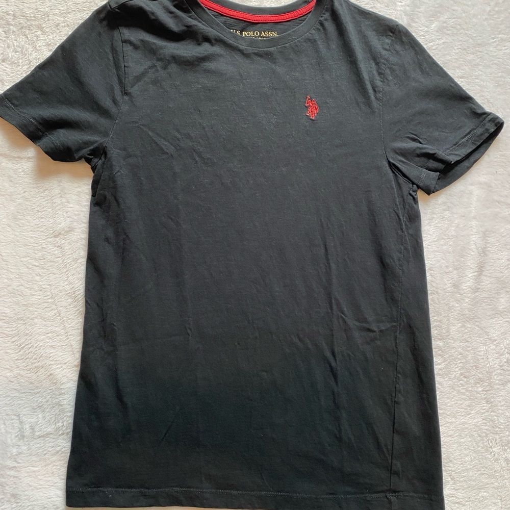 U.S. Polo Assn. Boys T-shirt sz XXL 18 Black Red Logo Preppy